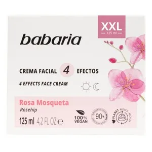 Babaria Crema Antiedad (día y Noche) 4 Efectos con Rosa Mosqueta, para Cara, Cuello y Escote 125 Ml.