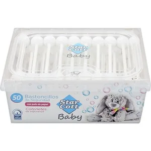 Baby Bastoncillos de Seguridad con Palo de Papel Star Cott