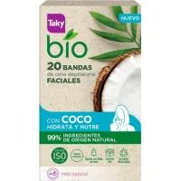 Bandas Depilatorias Faciales Bio Coco Taky, Caja 20 Uds