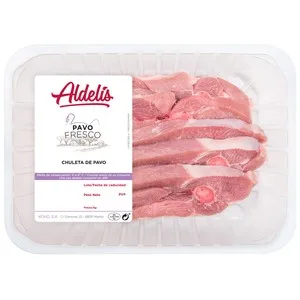Aldelís Bandeja de Chuletas Frescas de Pavo. 450 G