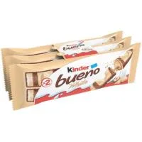 Barrita de Chocolate Blanco Kinder Bueno, Pack 3x39 G