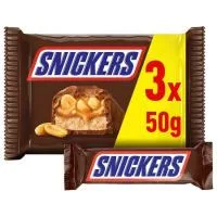 Barrita de Chocolate Snickers, Pack 3x50 G