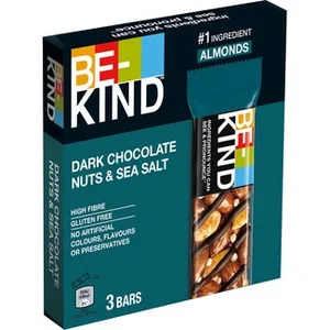 Barrita de Frutos Secos con Chocolate Negro y Sal Marina sin Gluten Be-kind