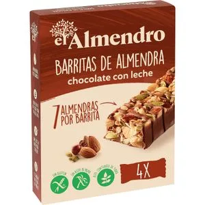 Barritas Almendra Chocolate con Leche 4 X 25 Gr