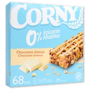 Barritas Chocolate Blanco Corny 0% 6 U. de 20 G.