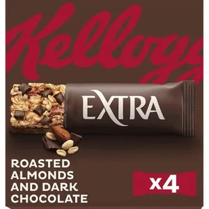 Barritas de Almendras Tostadas y Chocolate Negro 4 Unidades  Kellogg's Extra 128 G