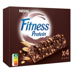 Barritas de Cereal Integral con Cacao Fitness Proteína Nestlé sin Azúcar Añadido Pack de 4 Unidades de 20 G.