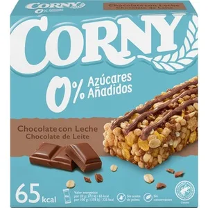 Barritas de Cereales de Chocolate con Leche 0% Azúcares Añadidos y sin Aceite de Palma 6 Barritas Corny 120 G