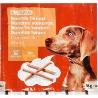 Barritas Tiernas de Ave para Perro Eroski, Paquete 55 G