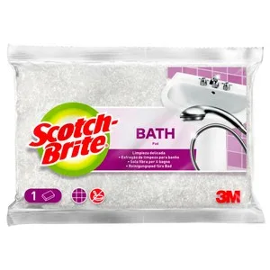 Scotch-brite Bath Estropajo de Fibra para una Limpieza Delicada, Especial Baños.