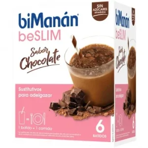 Batido Sustitutivo Sabor Chocolate sin Azúcar Añadido en Sobres Bimanán Beslim 6 Ud.