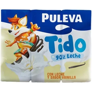 Batido Tido de Vainilla 90% de Leche sin Gluten Pack 6  Puleva 200 ML