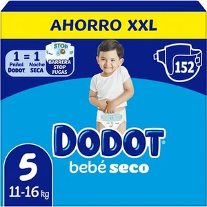 Bebé-seco Pañales de 11 a 16 Kg Talla 5  Dodot 152 Unidades