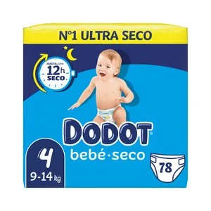 Dodot Bebé-seco Pañales Talla 4 (9-14 Kg) 78 Uds.