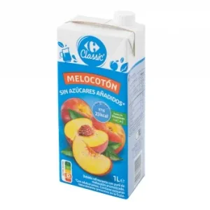 Bebida de Fruta Melocotón Carrefour Classic sin Azúcares Añadidosbrik 1 L.