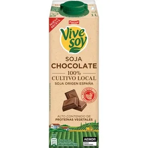 Bebida de Soja Sabor Chocolate Alto Contenido en Proteínas Vegetales sin Azúcar Añadido Vivesoy 1 L