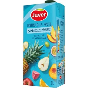 Bebida de Zumo de 10 Frutas 10 Vitaminas a Partir de Concentrado sin Azúcares Añadidos Juver Disfruta