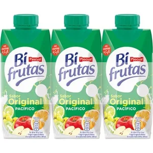 Bebida de Zumo de Frutas Pacífico con Leche Desnatada a Partir de Concentrado Pack 3  Pascual BI Frutas 330 ML