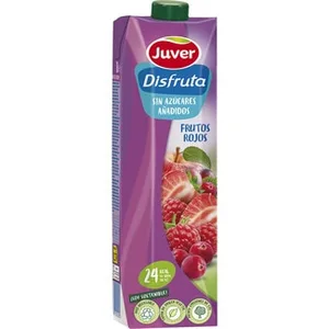 Bebida de Zumo de Frutos Rojos y Manzana a Partir de Concentrado sin Azúcares Añadidos  Juver Disfruta 1 L