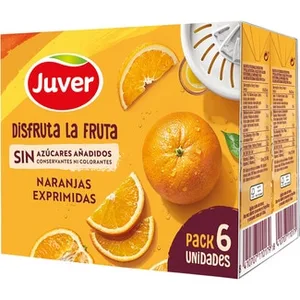 Bebida de Zumo de Naranjas Exprimidas sin Azúcares Añadidos Pack 6 Juver Disfruta