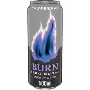 Bebida Energética Carbonatada Zero Azúcar Sabor Frambuesa con Taurina, Cafeína y Guaraná Burn