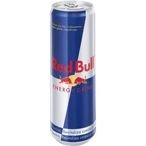 Bebida Energética con Cafeína, Taurina, Vitamina B, Sacarosa, Glucosa y Agua de los Alpes RED Bull