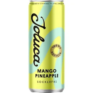 Bebida Energética Sabor Mango y Piña sin Azúcar con 100 Mg de Cafeína  Joluca 330 ML