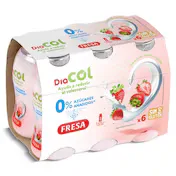 Bebida Láctea de Fresa 0% Azúcares Añadidos Diacol Pack 6 X 100 G