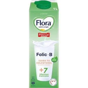 Bebida Láctea Ligera Elaborada con Leche Desnatada y Aceites Vegetales  Flora Folic B 1 L