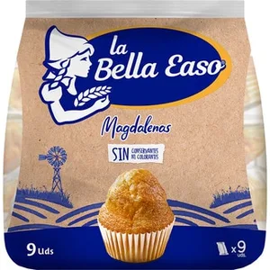 Magdalenas Envasadas Individualmente Solo 6 Ingredientes 9 Unidades  la Bella Easo 261 G