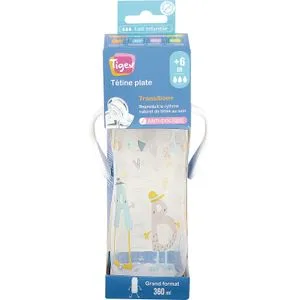 Biberón 360 ML + 6m Tetina Silicona Plana 1 u