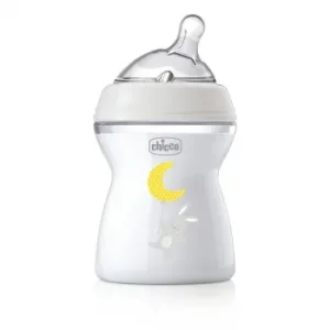 Biberón de Cristal Anticólicos 0 Meses Tetina Inclinada de Silicona Naturalfeeling Chicco 250 Ml.