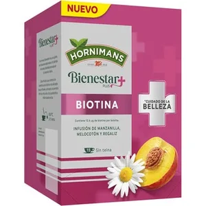 Bienestar +plus Biotina Infusión de Manzanilla, Melocotón y Regaliz sin Teína Hornimans