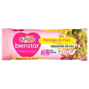 EL Pozo Bienstar Pechuga de Pavo Cocida, sin Grasa y con Contenido Reducido en Sal 340 G.