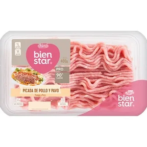 Bienstar Preparado Burger Meat de Pollo y Pavo sin Gluten ni Lactosa Elpozo