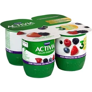 Bífidus con Trozos de Frutos del Bosque Pack 4  Danone Activia 120 G