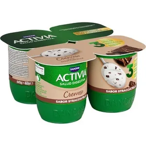 Bífidus Cremoso Stracciatella sin Gluten Pack 4  Danone Activia 115 G