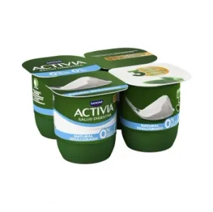 Bífidus Desnatado Edulcorado Natural Danone Activia Pack de 4 Unidades de 120 G.
