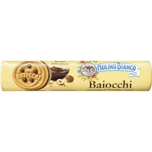 Biocchi Galletas Rellenas de Crema de Avellanas y Cacao Mulino Bianco