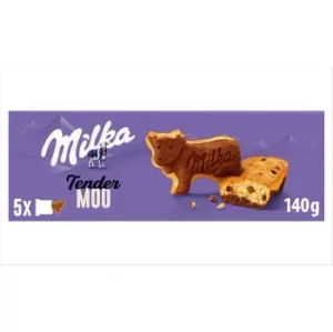 Bizcocho con Pepitas de Chocolate con Leche y con una Capa de Bizcocho con Cacao Tender Moo Milka 140 G