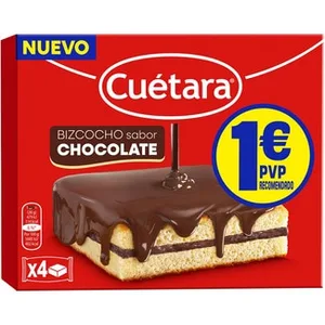 Bizcocho Sabor Chocolate 4 Unidades  Cuetara 112 G