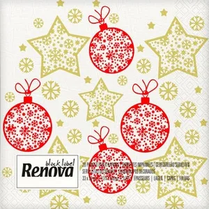 Black Label Servilletas Decorado Estrella 3 Capas 33x33 Cm Renova