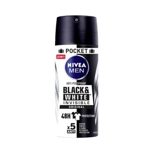 Nivea Black & White Invisible Original Desodorante en Spray para Hombre con Protección Anti Transpirante hasta 48 Horas 100 Ml.