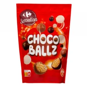 Bolitas Tres Chocolates Carrefour Sensation Choco Ballz sin Gluten Doy Pack  200 G.