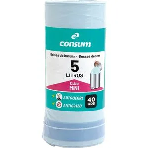 Bolsa Basura Autocierre Cubo Mini 5 Litros 40 u