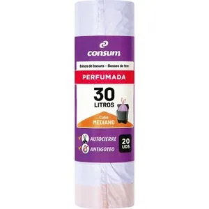 Bolsas Basura Autocierre Lila Perfumada 30 Litros 20 u