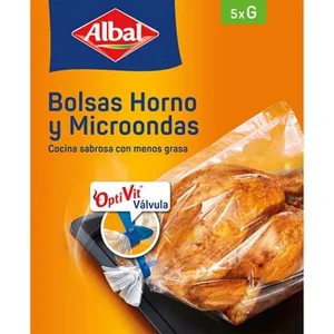 Bolsas para Cocinar en Horno y Microondas Grandes Válvula Optivit Albal