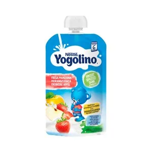 Yogolino Bolsita de Fruta (manzana y Fresa) para Bebés a Partir de 6 Meses Yogolino de Nestle 100 G.