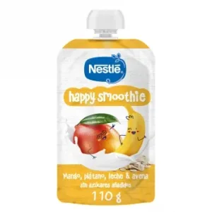 Bolsita de Mango, Plátano, Leche y Avena desde 12 Meses Nestlé Happy Smoothie sin Azúcar Añadido 110 G.