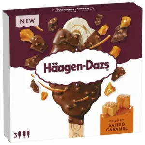 Bombón Helado Sabor Vainilla y Caramelo Häagen-dazs sin Gluten 3 Ud.